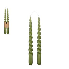 Žvakė, kūginė Twist, 9 h, 2 vnt., Žalia