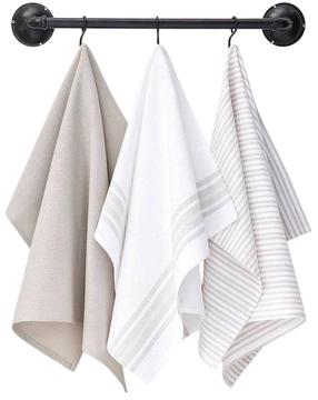  Virtuvinių rankšluosčių rinkinys TODAY Casual, baltas/pilkas/rusva, 70 cm x 50 cm, 3 vnt.