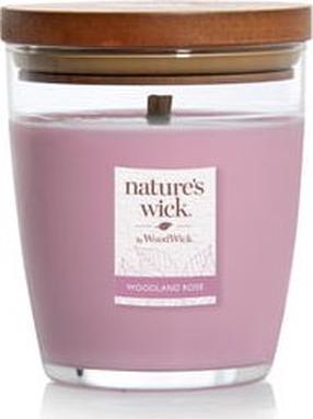 Žvakė, aromatinė WoodWick Nature's Wick Woodland Rose, 284 g, Rožinė