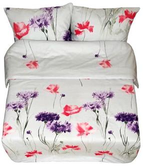 Antklodės užvalkalas Rustilė Field Flowers 1186, balta/žalia/rožinė, 200 cm x 200 cm