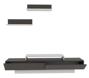 Svetainės baldų komplektas Kalune Design Lusi, vidaus, rudas/baltas