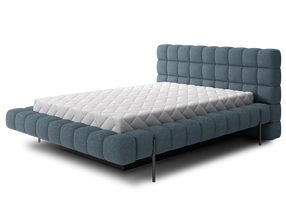 Lova pusantros vietos Magentta Jaffray, 140 x 200 cm, žydra, be čiužinio, su grotelėmis