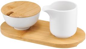 Cukraus dubenėlio ir pieno ąsočio rinkinys Ambition Natural, ruda/balta