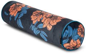 Dekoratyvinės pagalvėlės užvalkalas Premium Emma, oranžinė/tamsiai mėlyna, 16 cm x 62 cm