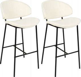 Kėdžių rinkinys Beliani Kiana, matinė, kreminė, 47 cm x 49 cm x 104 cm, 2 vnt.