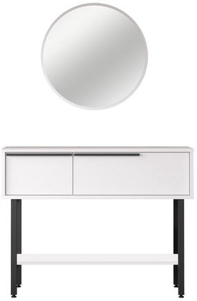 Konsolinis staliukas Kalune Design ON12-W, baltas/juodas, 100 cm x 29.5 cm x 76 cm