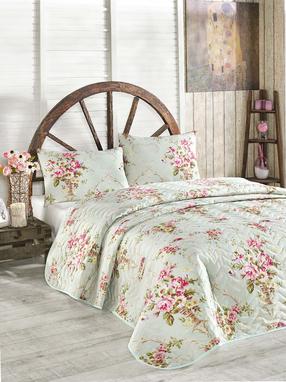 Lovatiesė Mijolnir Double Set Alanur, geltona/mint/rožinė, 200 cm x 220 cm