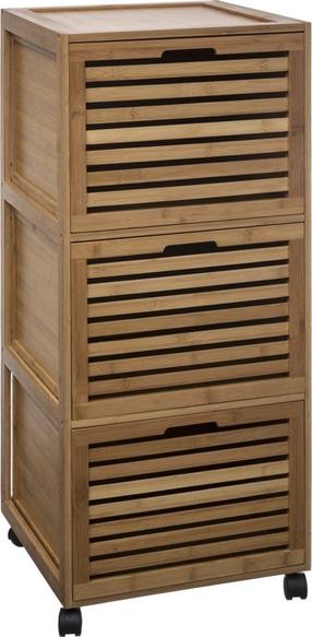 Vonios kambario lentyna ant ratų 5five Mobile, ruda, 41 cm x 41.5 cm x 93 cm