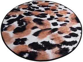 Vonios grindų kilimėlis Foutastic Leopard 359CHL1441, įvairių spalvų, 100 cm x 100 cm, Ø 100 cm