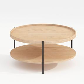 Kavos staliukas Home4you Cindy, ąžuolo, 80 cm x 80 cm x 40 cm