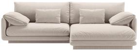 Kampinė sofa Micadoni Torino Structured, šviesiai smėlinė, dešininė, 250 x 170 cm x 83 cm