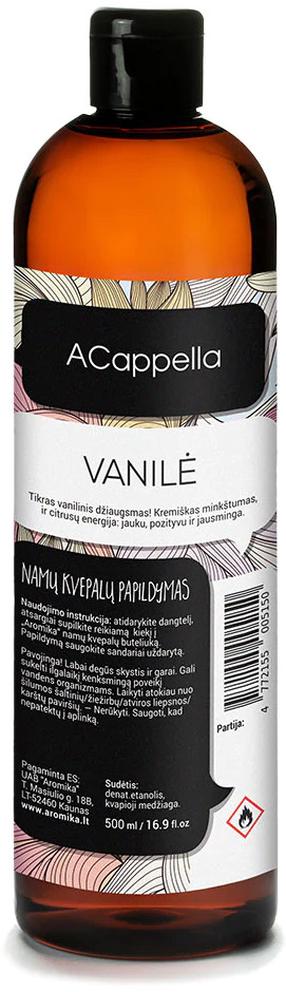Namų kvapas, namų kvapo papildymas Acappella Vanilla Reed Diffuser Refill, 500 ml