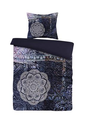 Patalynės užvalkalų komplektas Kenda Sand Medley 125, balta/smėlio/tamsiai mėlyna, 140 x 200 cm