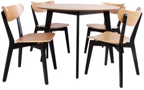 Valgomojo komplektas Roxby, juodas/ąžuolo