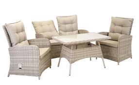 Lauko baldų komplektas Home4you Emerald, kreminės spalvos, 4 vietų