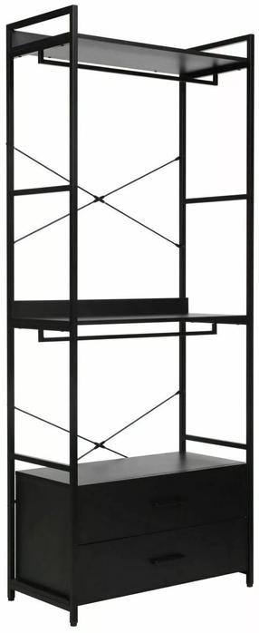 Pastatoma lentyna Rin C, juoda, 80 cm x 40 cm x 200 cm