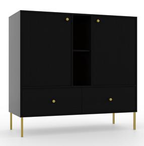 Komoda ADRK Tili, juoda, 40.8 cm x 100.2 cm x 80 cm