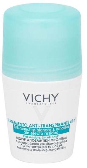 Moteriškas dezodorantas Vichy Roll-on 48H Anti-manchas blancas & amarillas, 50 ml