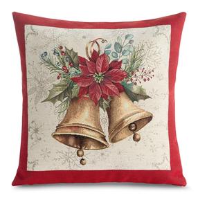 Kalėdinis dekoratyvinės pagalvėlės užvalkalas, raudona/smėlio, 45 cm x 45 cm