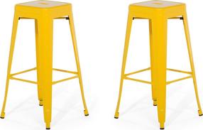 Kėdžių rinkinys Beliani Cabrillo, geltona, 42 cm x 42 cm x 76 cm, 2 vnt.