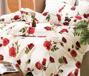 Patalynės užvalkalų komplektas SBA-040, baltas/raudonas/žalias, 160 x 200 cm