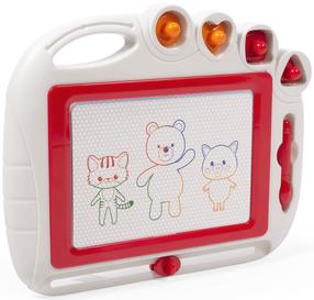 Piešimo lenta Bo. Magnetic Drawing Board With Stampers, balta/raudona, 5 vnt.