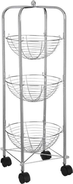 Metalinė lentyna ant ratukų 5five, sidabro, 32 cm x 32 cm x 80 cm