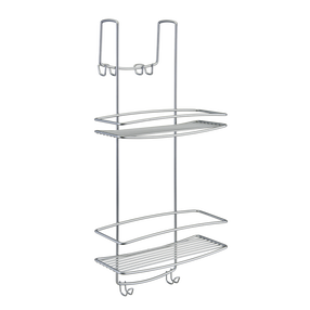 Pakabinama dušo durų lentynėlė Metaltex Onda, 26 cm x 58 cm x 20 cm, sidabro