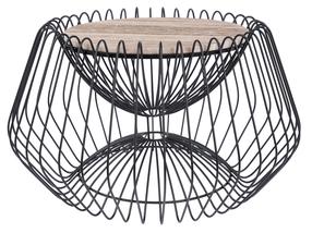 Kavos staliukas Kayoom Malibu 325, rudas/juodas, 60 cm x 60 cm x 35 cm