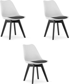 Kėdžių rinkinys Leobert Mark, matinė, balta/juoda, 43 cm x 49 cm x 82 cm, 3 vnt.