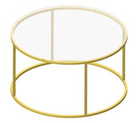 Kavos staliukas Kalune Design Berlin, aukso, 80 cm x 80 cm x 45 cm