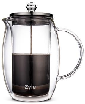  Kavinukas French Press Zyle Coffee Press ZY600CF, 0.6 l, skaidri