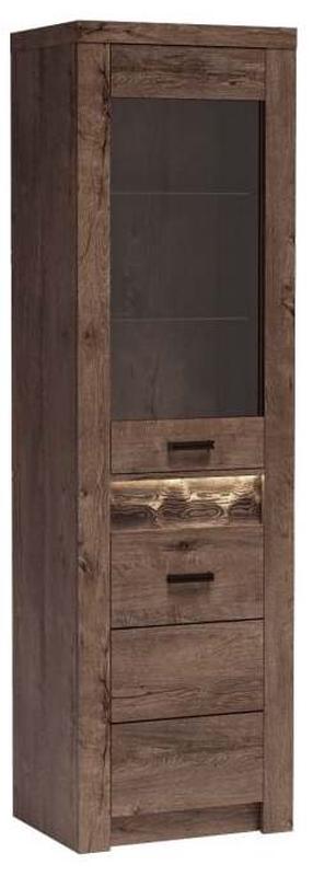 Spintelė - vitrina Indianapolis I4, tamsiai ruda, 42 cm x 56 cm x 192 cm