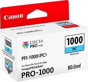 Rašalinio spausdintuvo kasetė Canon PFI-1000PC, žalsvai mėlyna (cyan), 80 ml