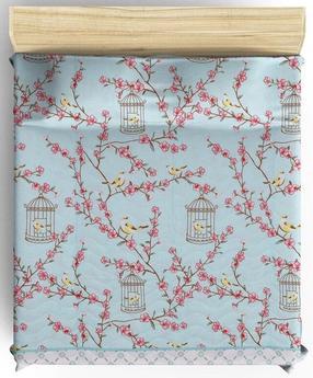 Patalynės užvalkalų komplektas Mijolnir Birdcage 143EPJ9275, balta/rožinė/smėlio, 200 x 220 cm