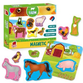 Magnetinis žaidimas Roter Kafer Magnetic Puzzle Farm, 4 cm, įvairių spalvų, 19 vnt.