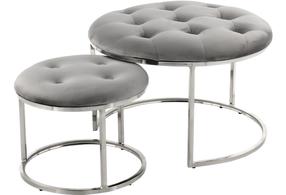 Pufų komplektas Kayoom Becky 825, pilkas, 60 cm x 60 cm x 41 cm