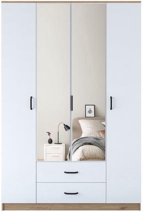 Spinta Kalune Design BA131, riešuto, 210 cm x 51.5 cm x 210 cm, su veidrodžiu