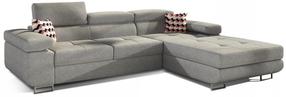 Kampinė sofa Armando Gusto 88, Zigzag 60, pilka, dešininė, 280 x 280 cm x 90 cm