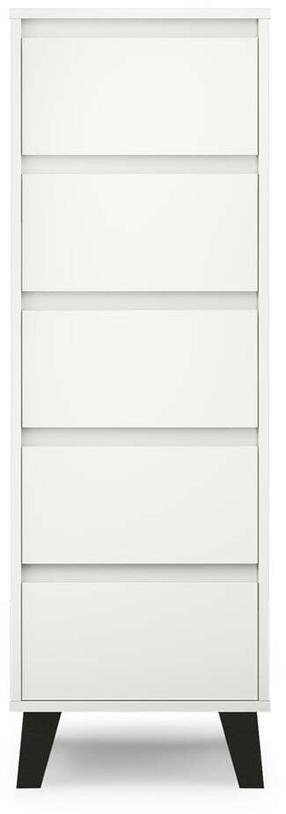 Komoda Scandi 5S, balta, 39 cm x 40 cm x 120.5 cm
