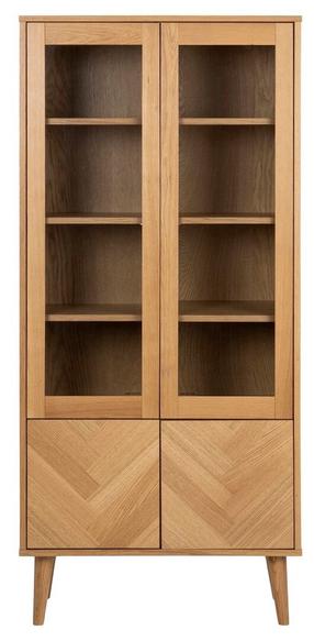 Vitrina Nagano 20495, ąžuolo, 80 cm x 37 cm x 178 cm