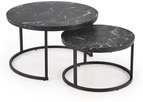 Kavos staliukų komplektas Java, marmuro, 79 cm x 79 cm x 47 cm, 2 vnt.