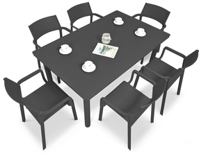 Lauko baldų komplektas Trill/Libeccio, antracito, 6 vietų