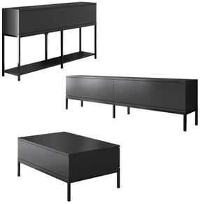 Svetainės baldų komplektas Kalune Design Lord, juodas/grafito