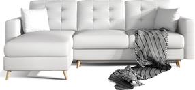 Kampinė sofa Asgard L Soft 17, balta, 162 x 248 cm x 93 cm
