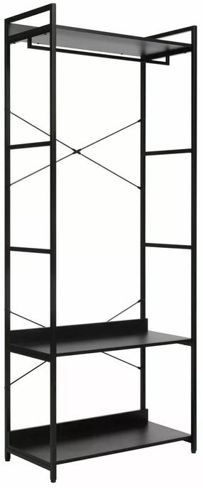 Pastatoma lentyna Rin B, juoda, 80 cm x 40 cm x 200 cm