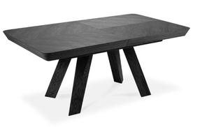 Valgomojo stalas išskleidžiamas Micadoni Home Sally, juodas, 180 - 380 cm x 100 cm x 76 cm