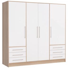 Spinta Forte Jupiter JPTS86-Q36F, ąžuolo/balta, 60 cm x 206.5 cm x 200 cm