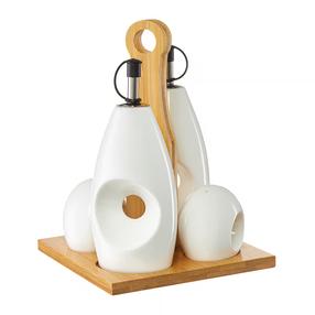 Druskinės ir pipirinės rinkinys Ambition Natural, ruda/balta