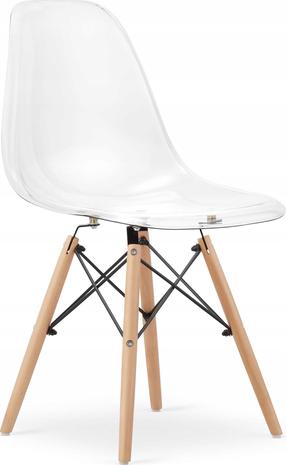 Valgomojo kėdė Leobert Osaka, medžio/skaidri, 54 cm x 46 cm x 81 cm